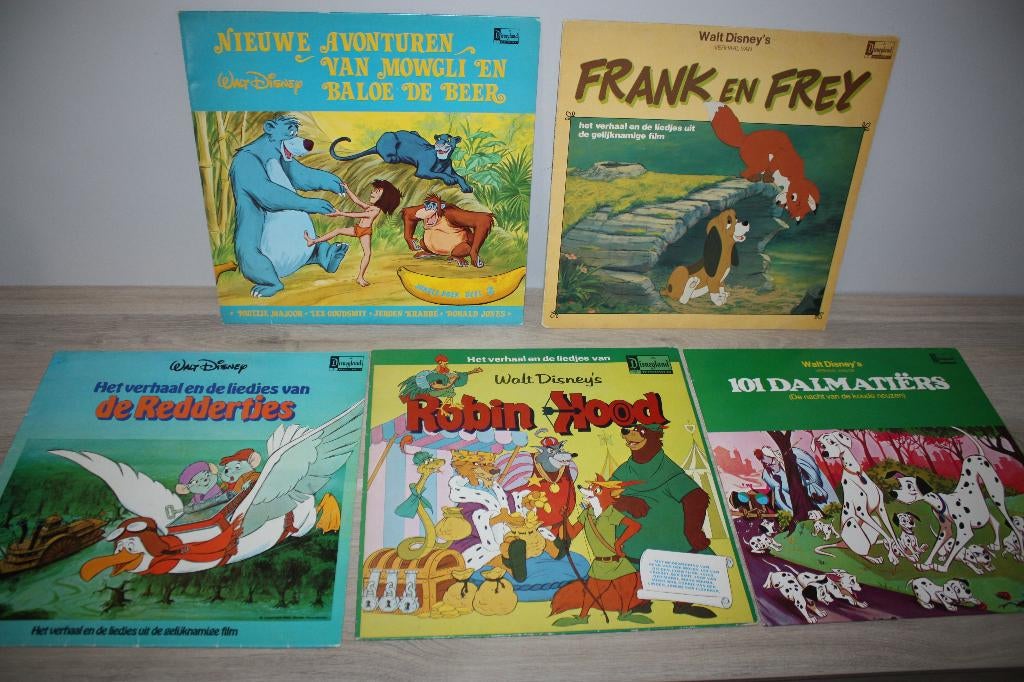 5x Disney langspeelplaat , perfect werkend, Ophalen of Verzenden, Overige figuren, Gebruikt, Overige typen