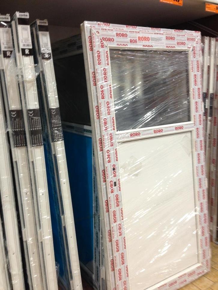 PORTE PVC BLANCHE – DOUBLE VITRAGE Poignée + barillet, Bricolage & Construction, Vitres, Châssis & Fenêtres, Neuf, Double vitrage