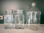 3 oude bokalen - helder glas - ook apart te koop, Ophalen
