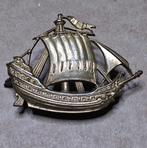 Épinglette vintage en laiton avec navire, Enlèvement ou Envoi, Utilisé, Transport, Insigne ou Pin's