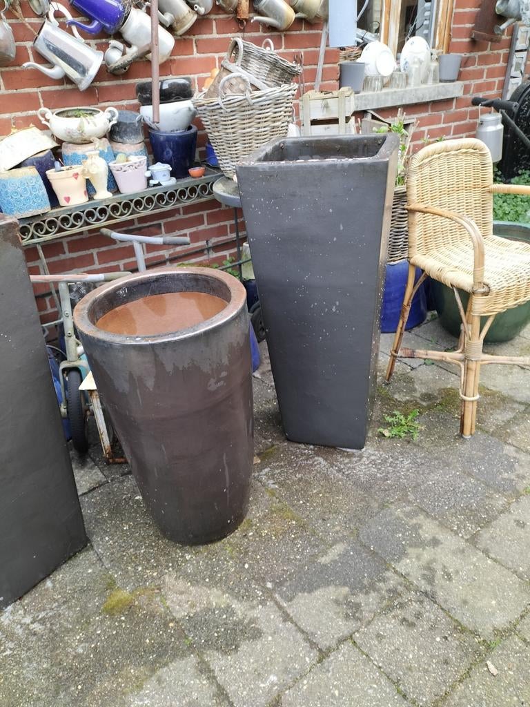 Zeer grote terracotta geglazuurde bloembakken plantenbakken, Tuin en Terras, Ophalen, Binnen