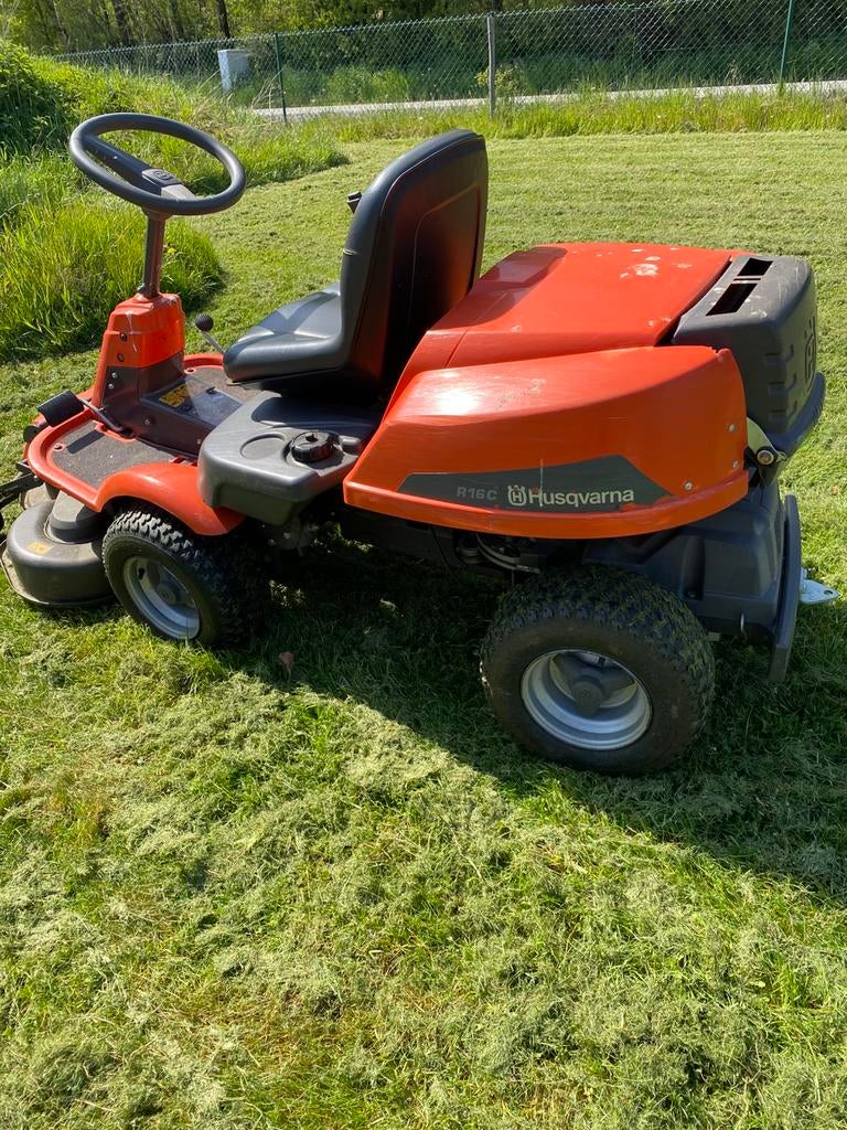 Tracteur tondeuse mulching Rider R16C 16cv HUSQVANA, Enlèvement, Utilisé, Démarrage électrique, 90 à 120 cm