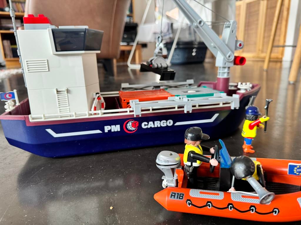 Playmobil Cargo schip met boot, Enfants & Bébés, Jouets | Playmobil, Utilisé, Enlèvement