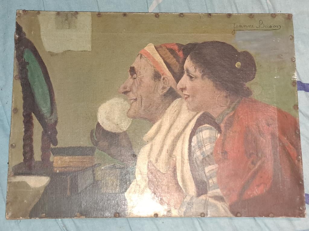 huile sur toile signe jeanne brison, Antiquités & Art, Enlèvement ou Envoi