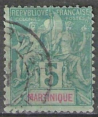 Martinique 1892 - Yvert 34 - Allegorische figuren - 5 c (ST), Postzegels en Munten, Postzegels | Amerika, Gestempeld, Verzenden