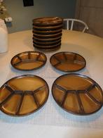 Lot 14 Assiettes à FONDUE viande avec séparation sauces 22cm, Electroménager, Enlèvement, Utilisé, Service à fondue