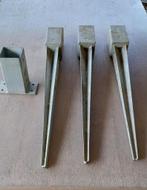3 Paalhouders gegalvaniseerd gepunt 1 met voet 70X70 mm, Ophalen, Zo goed als nieuw, 50 tot 100 mm, Overige typen