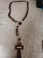 Antieke grote houten kralen paternoster, Ophalen