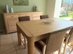 eiken tafel en stoelen, Huis en Inrichting, Complete eetkamers, Ophalen, Gebruikt, Klassiek, 4 tot 6 stoelen