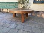 Brutalist salontafel Ø100 cm massief hout  rond, Huis en Inrichting, Ophalen, Minder dan 50 cm, Gebruikt, Brutalist