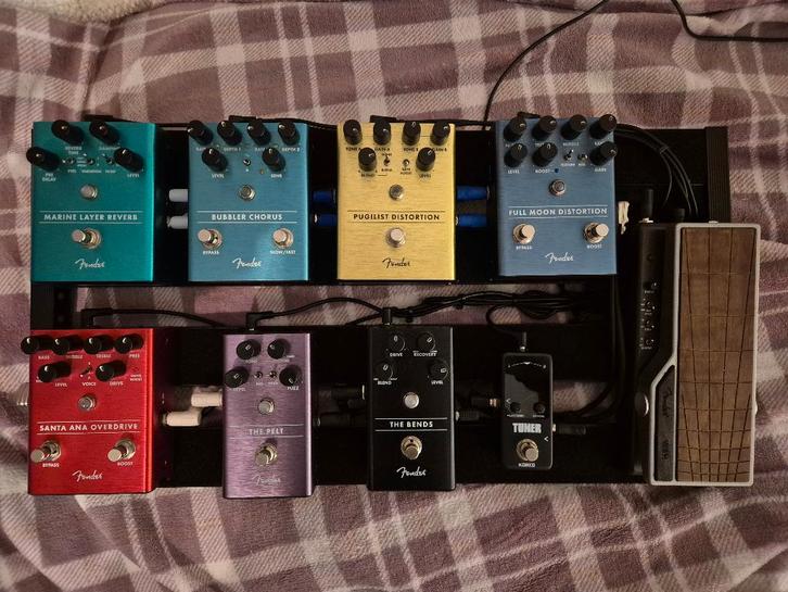 Collectie Fender Gitaarpedalen incl. voeding en draagtas., Musique & Instruments, Effets, Comme neuf, Chorus, Distortion, Overdrive ou Fuzz