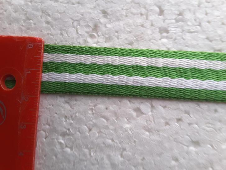 galon épais 19 mm vert prairie et blanc coton G1925V, Hobby & Loisirs créatifs, Couture & Fournitures, Neuf, Enlèvement ou Envoi