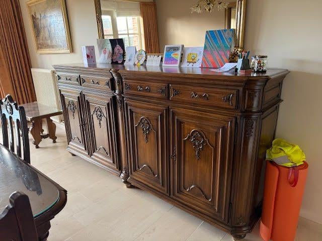 Salle à manger en chêne français, magnifiquement conçue..., Maison & Meubles, Enlèvement, Comme neuf