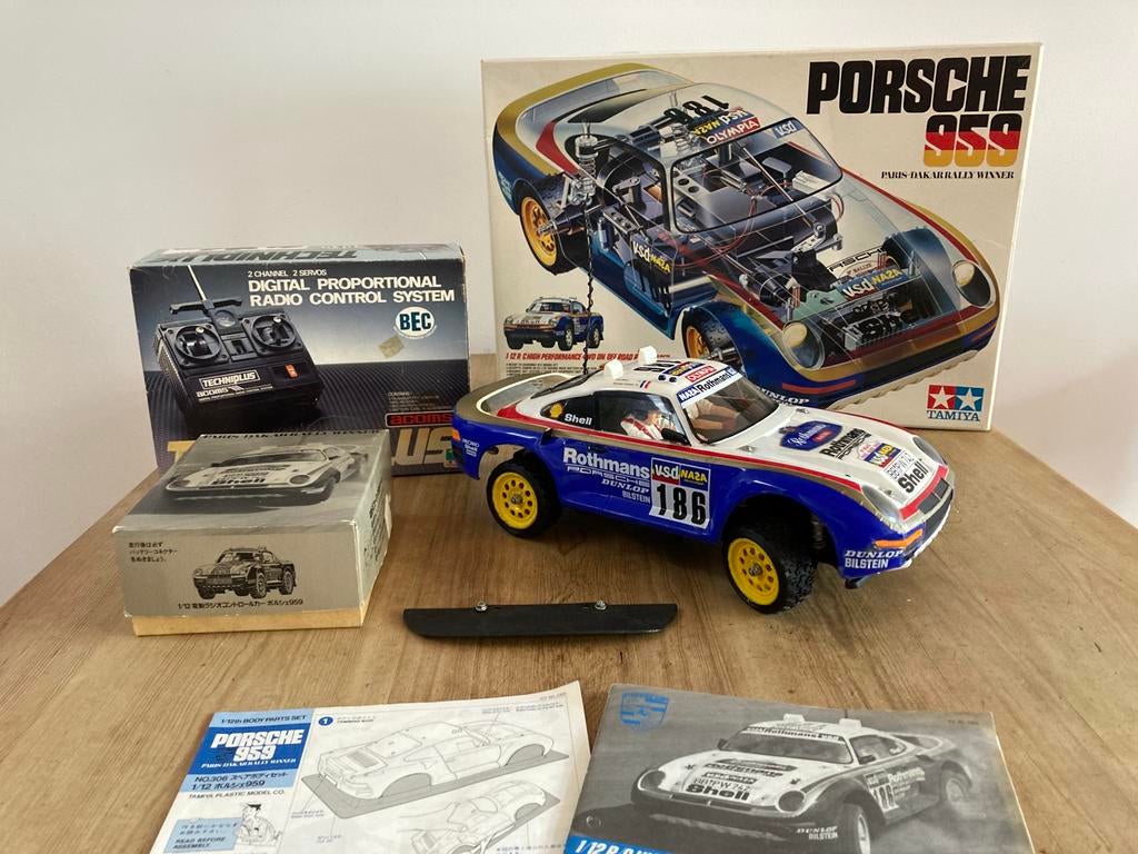 Tamiya RC Porsche 959 Paris Dakar 1/12, Autres échelles, Voiture off road, Enlèvement, Utilisé