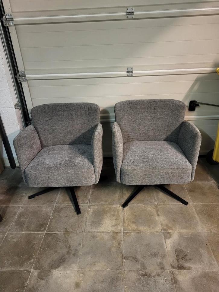2 fauteuils pivotants gris – état impeccable, Maison & Meubles, Fauteuils, Enlèvement