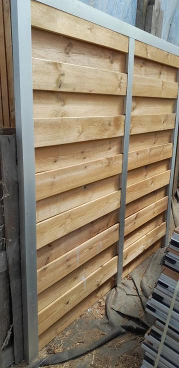 Tuinschermen aluminium hout combinatie beschikbaar voor biedingen