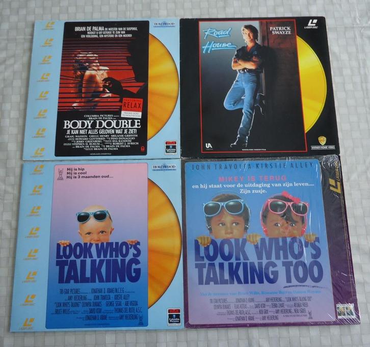 4 Laser Disc's "Body Double /  Road House / Look Who's Talki, Cd's en Dvd's, Vinyl | Filmmuziek en Soundtracks, Zo goed als nieuw
