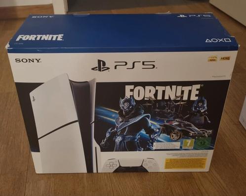 Ps5 slim disk-editie onder garantie + Fortnite-code, Games en Spelcomputers, Spelcomputers | Sony PlayStation 5, Zo goed als nieuw