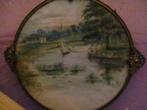 Antiek wanddecor - ingelijst landschap., Ophalen of Verzenden