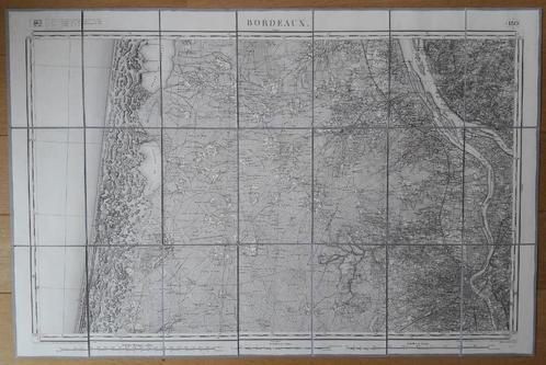 Carte de géographie entoilée Région de Bordeaux 1856, Boeken, Atlassen en Landkaarten, Zo goed als nieuw, Landkaart, Frankrijk