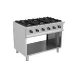 Gasfornuis | 6 Branders (6x 6.5kW) | Open Onderkast, Envoi, Neuf, dans son emballage, Cuisinière, Friteuse et Grils