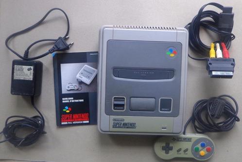 Super Nintendo + aansluitkabels + originele controller, Games en Spelcomputers, Spelcomputers | Nintendo Super NES, Gebruikt, Met 1 controller