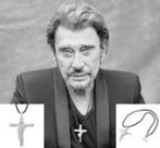 Pendentif Croix Guitare JH, Collier Johnny hallyday,, Bijoux, Sacs & Beauté, Autres matériaux, Enlèvement ou Envoi, Gris, Neuf