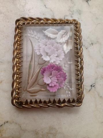 Prachtige antieke keramische bloemenbroche 1920 Vintage eglo beschikbaar voor biedingen