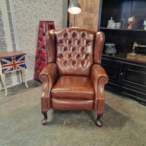 Lazychester relaxfauteuil (M) - Cognac, Antiek en Kunst, Antiek | Meubels | Stoelen en Sofa's, Ophalen