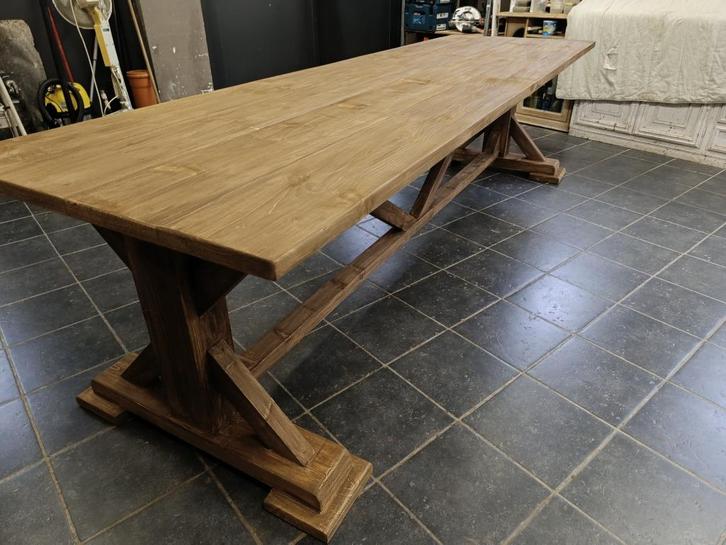 Mooie oude landelijke tuintafel 300 op 90, Tuin en Terras, Tuintafels, Gebruikt, Ophalen