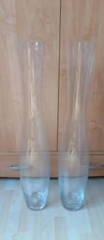 2 hoge vazen 90cm, Glas, Gebruikt, Ophalen of Verzenden, 75 cm of meer