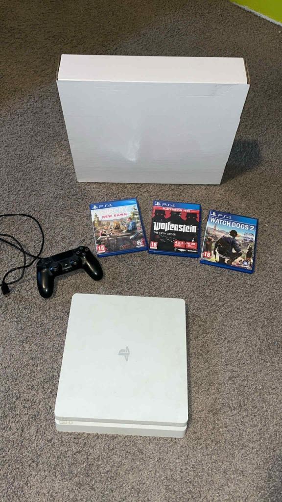 Playstation 4 slim 500gb met 3 games en controller, Games en Spelcomputers, Spelcomputers | Sony PlayStation 4, Gebruikt, Slim