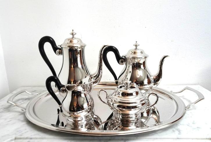 OTTO WISKEMANN ANTIEK kOFFIE SET ZILVER PLATED SET, Antiek en Kunst, Curiosa en Brocante, Ophalen of Verzenden