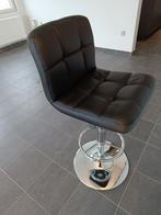 Barkruk zwart en chrome, Huis en Inrichting, Barkrukken, Ophalen, Kunststof, Gebruikt, In hoogte verstelbaar