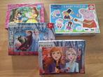 4 puzzels (Frozen 3+, Frozen 3x, Princess 3+ en Peppa Pig 2+, 10 tot 50 stukjes, Zo goed als nieuw, 2 tot 4 jaar, Ophalen