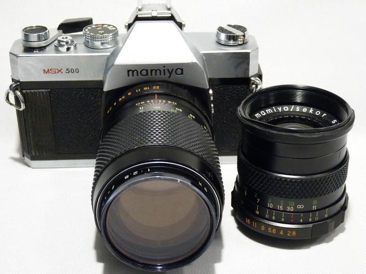 Mamiya MSX500, Mamiya/Sekor 2.8/35, Mamiya/Sekor 2.8/135, Audio, Tv en Foto, Fotocamera's Analoog, Gebruikt, Spiegelreflex, Pentax