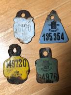 4 anciennes plaques de vélo émaillées, plaque émaillée, Antiquités & Art