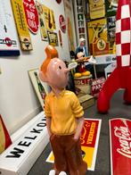 Grande statue de Tintin et Bobbie, Collections, Comme neuf, Tintin, Statue ou Figurine, Enlèvement ou Envoi