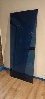 Glazen deur (blauw), Doe-het-zelf en Bouw, Deuren en Vliegenramen, Ophalen, Gebruikt, 80 tot 100 cm, Binnendeur