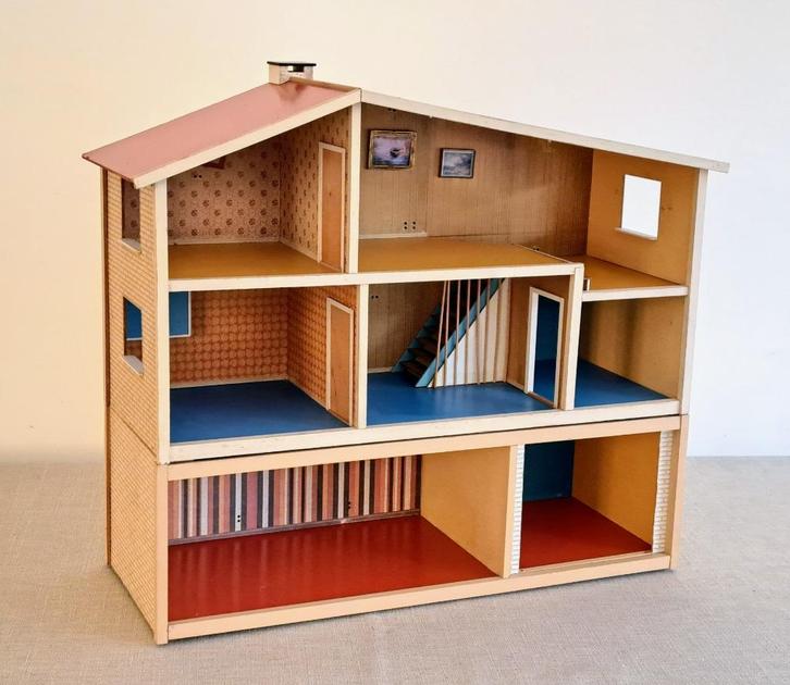 vintage poppenhuis Lundby model Göteborg, Verzamelen, Poppenhuizen en Toebehoren, Gebruikt, Poppenhuis, Ophalen