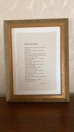 Kader met gedicht van Toon Hermans, Ophalen