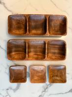 Houten serveerschalen / snackschaaltjes, Huis en Inrichting, Ophalen, Gebruikt