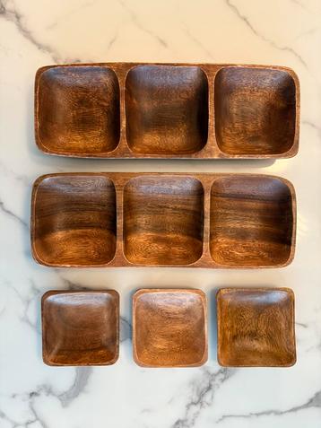 Houten serveerschalen / snackschaaltjes beschikbaar voor biedingen