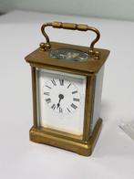 Horloge de voyage victorienne antique 1880 en laiton + clé, Antiquités & Art, Enlèvement ou Envoi