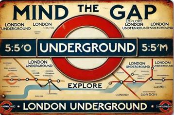 Reclamebord vintage London Underground - mancave poolhouse beschikbaar voor biedingen