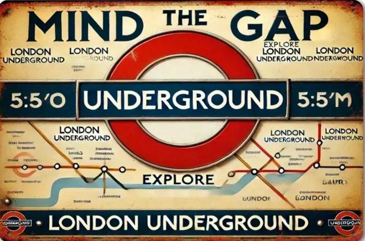 Reclamebord vintage London Underground - mancave poolhouse, Verzamelen, Merken en Reclamevoorwerpen, Nieuw, Reclamebord, Ophalen of Verzenden