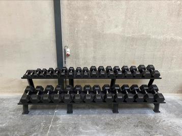 Nouveaux haltères 2,5-40 kg + support professionnel, Enlèvement, Neuf, Bras, Haltère