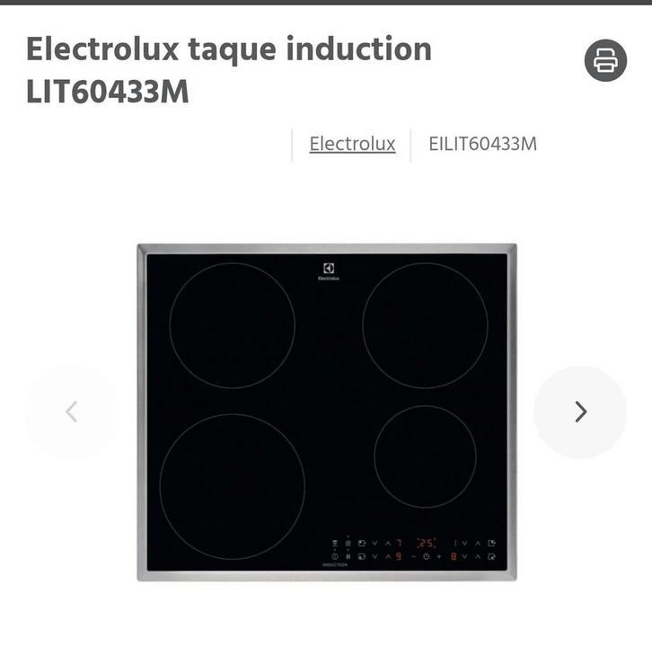 Taque induction Electrolux 60cm NEUVE EMBALLÉE, Articles professionnels, Horeca | Autre, Enlèvement