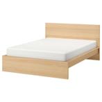 Malm bedframe, eikkleur, 140 x 200, Huis en Inrichting, Slaapkamer | Bedden, Ophalen, Gebruikt, Bruin, Tweepersoons