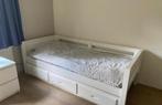 Mooi wit Bed met 3 laden 1 pers. matras en lattenbodem, Overige materialen, 90 cm, Eenpersoons, Wit
